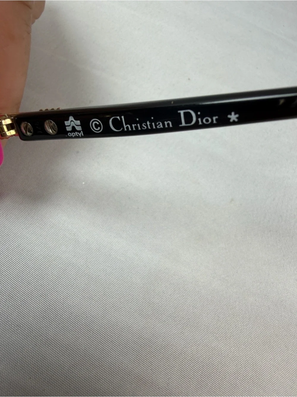 Dior Oversized Gold Metal Frame Sunglasses with Light Amber Nose Pads